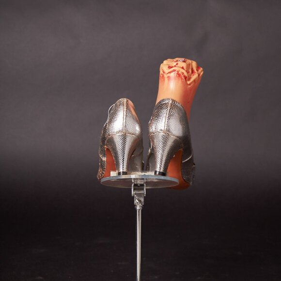 1960s Sliver Faux Skin Mod Pumps Heels Shoes - Picture 6 of 16